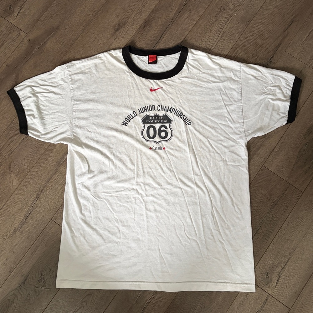 2006 Nike Y2K Vintage Centre Swoosh World Juniors Hockey Shirt